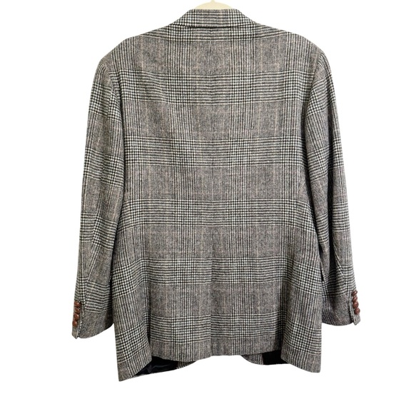 Vintage Classic 100% Wool Blazer Classic Thin Line Plaid Size L - XL - Picture 4 of 10